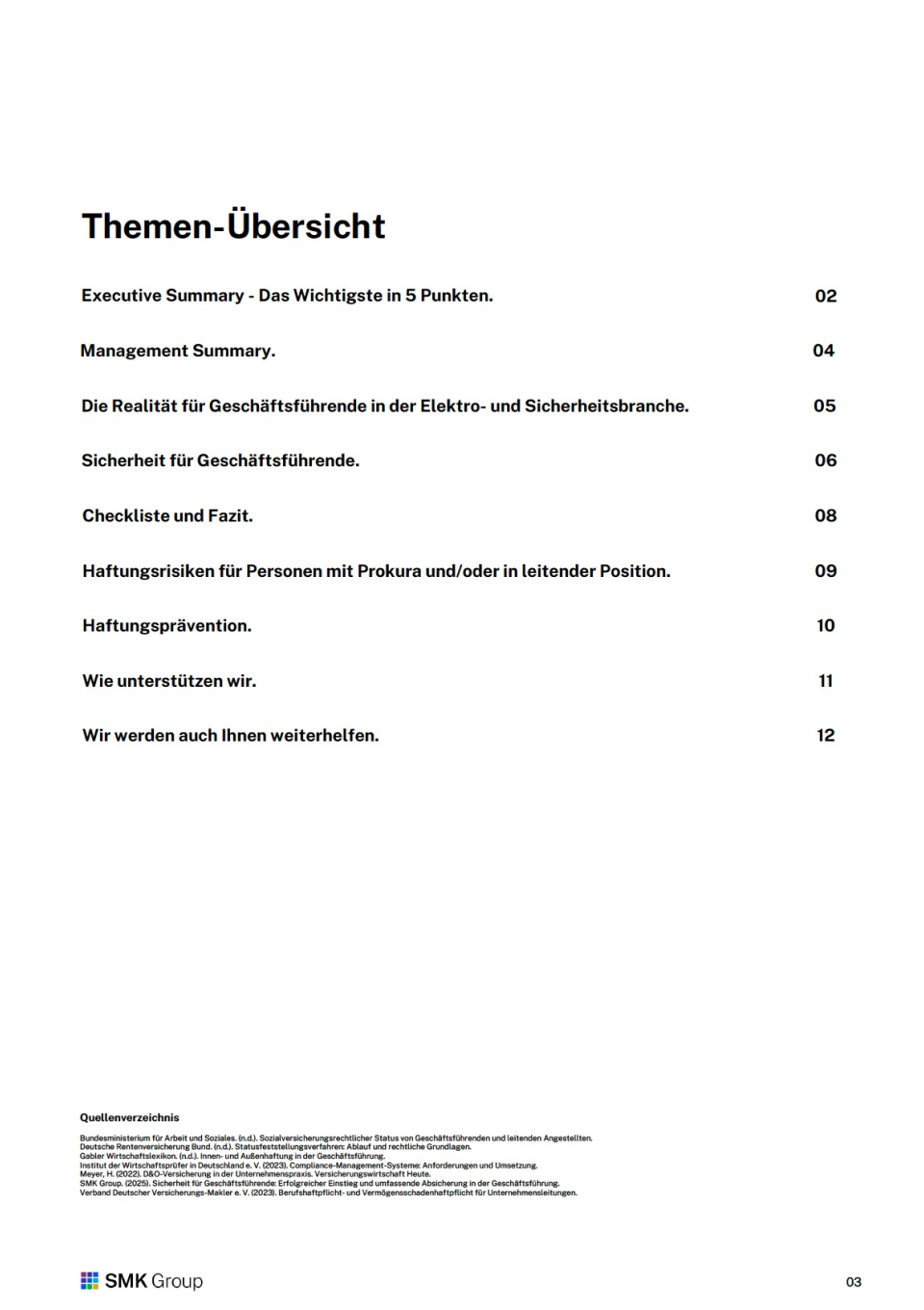 Management-Briefing: Sicherheit für Geschäftsführende (Elektro) - Inhalt