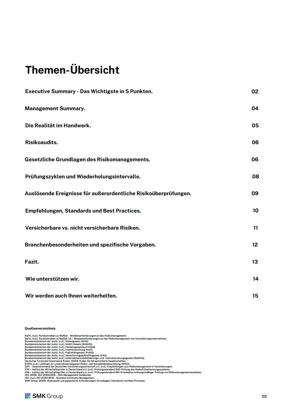 Risikoaudits | Handwerk 3 Management-Briefing: Risikoaudits | Handwerk - Inhalt
